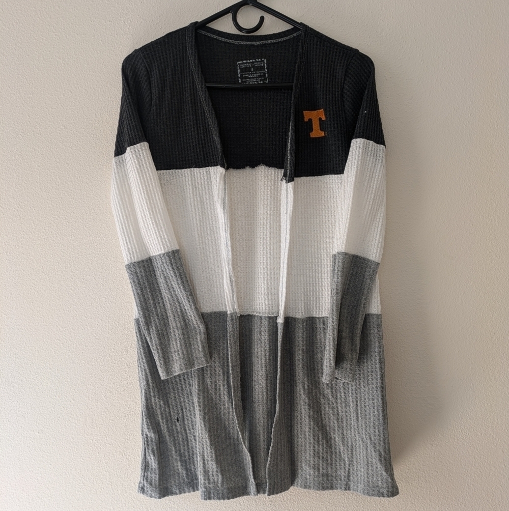 University of Tennessee Black/Gray/White Striped Cardigan sz S Gameday Couture - Picture 1 of 8